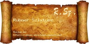 Rubner Szixtusz névjegykártya